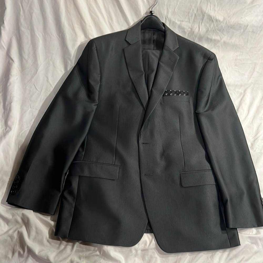 Mens Calvin Klein Travel Suit - Gray Sharkskin